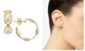 And Now This Gold Plated Fancy C Hoop Post Earrings